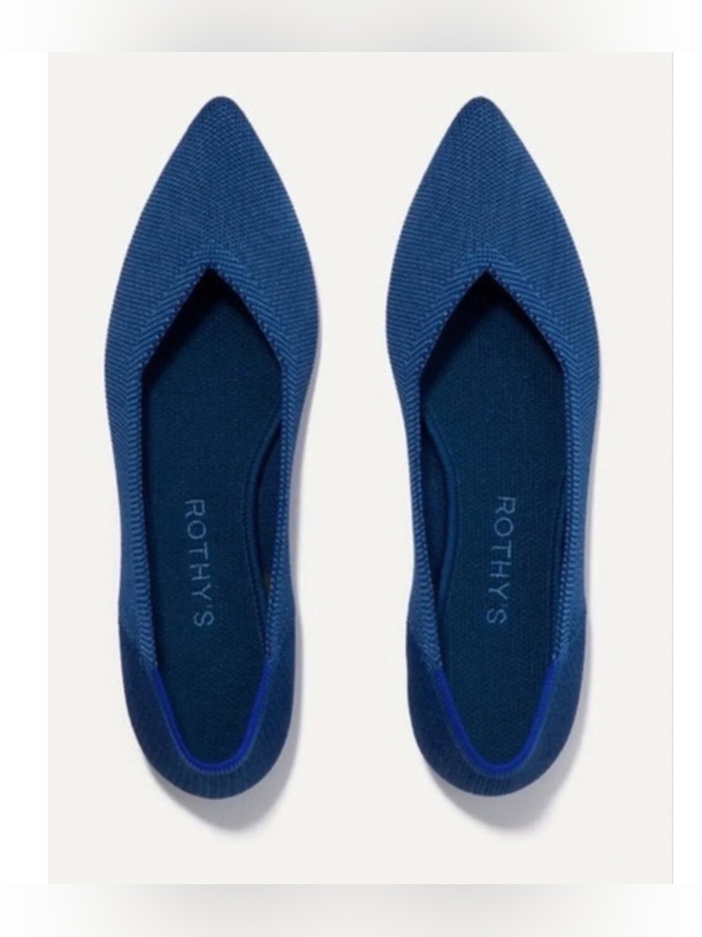 Rothy’s The Point Flats Women’s Deep Ocean Blue Knit Pointed Toe Shoes
